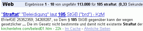 185 straftat bei Google