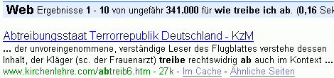 wie treibe ich ab bei G.