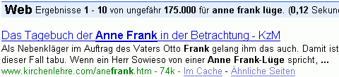 anne frank lüge bei G.