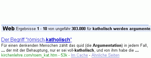 katholisch werden argumente bei Google