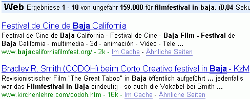 filmfestival in baja bei G.