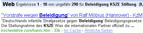 Beleidigung KSZE Stiftung bei G.