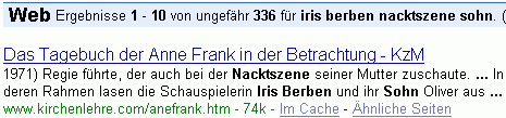 iris berben nacktszene sohn bei G.