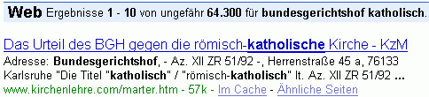 bundesgerichtshof katholisch bei G.