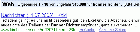 bonner richter bei G.