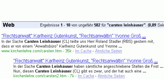 "carsten leinhäuser" bei Google