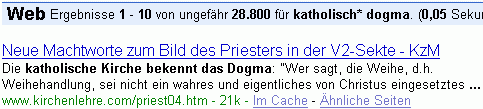 katholisch* dogma bei G.