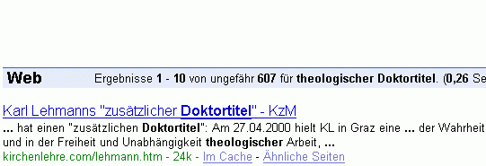 theologischer Doktortitel bei Google