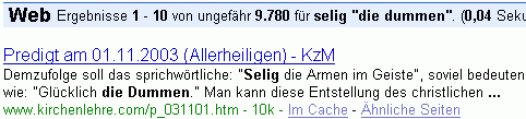 selig "die dummen" bei G.