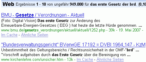 das erste Gesetz der brd bei G.