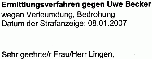 Sehr geehrte/r Frau/Herr Lingen