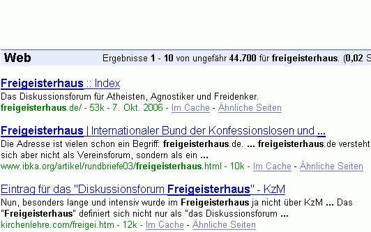 freigeisterhaus bei Google