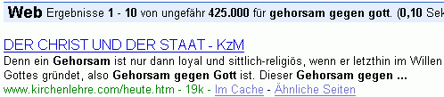 gehorsam gegen gott bei G.