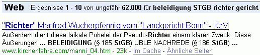 beleidigung  STGB richter gericht bei G.