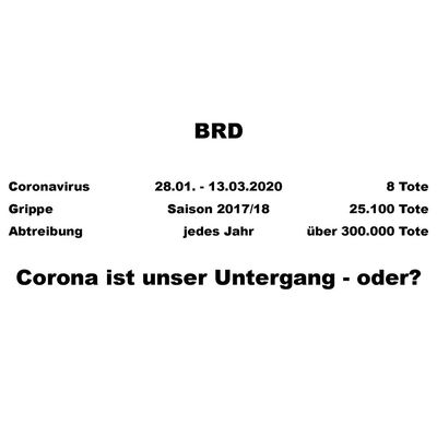 Corona ist unser Untergang -
        oder?