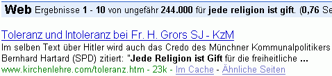 jede religion ist gift bei G.