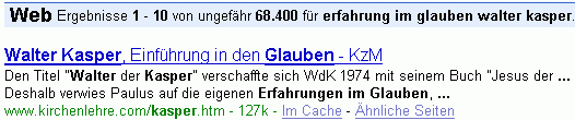 erfahrung im glauben walter kasper bei G.