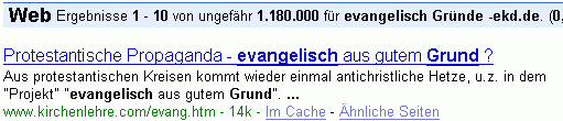 evangelisch Gründe - e / k / d / de bei G.