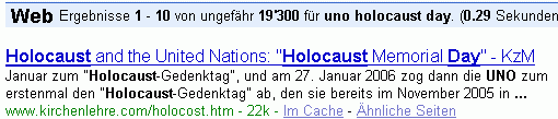 uno holocaust day bei G.