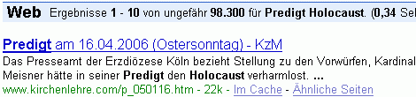 Predigt Holocaust bei G.