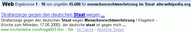 menschenrechtsverletzung im Staat -w bei G.