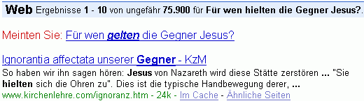 Für wen hielten die Gegner  Jesus? bei G.