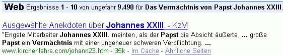 Das Vermächtnis von Papst Johannes XXIII bei G.