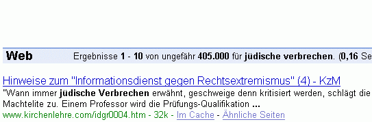 jüdische verbrechen bei Google