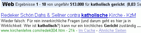 katholisch gericht bei G.