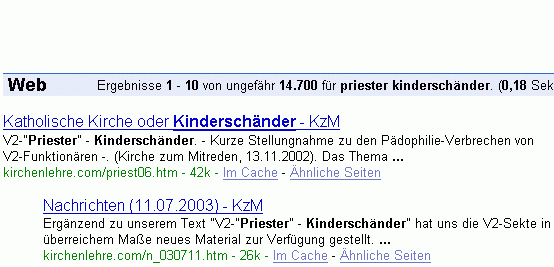 priester kinderschänder bei Google