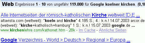 Google koelner kirchen bei G.