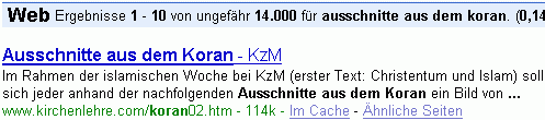 ausschnitte aus dem koran bei G.