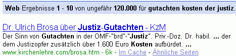 gutachten kosten der justiz bei G.