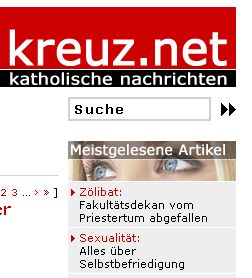 Alles über Selbstbefriedigung bei kreuz.net