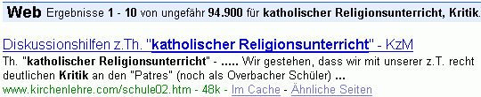 katholischer Religionsunterricht, Kritik bei G.