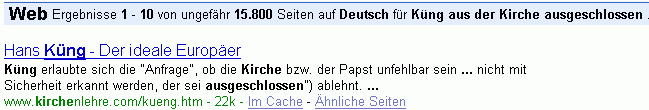 Küng aus der Kirche ausgeschlossen bei G.