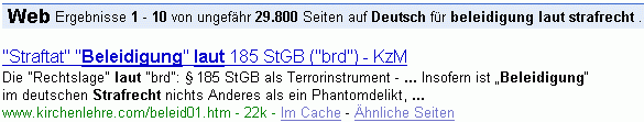 beleidigung laut strafrecht bei G.