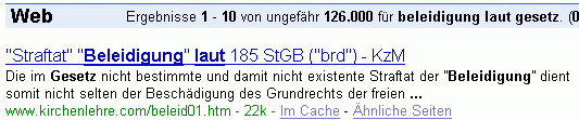 beleidigung laut gesetz bei G.