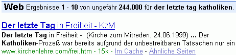 der letzte tag katholiken bei G.