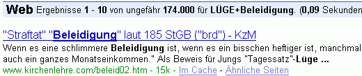 LÜGE+Beleidigung bei G.