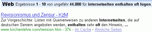 internetseiten enthalten oft lügen bei G.