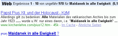 Maidanek in alle Ewigkeit bei G.