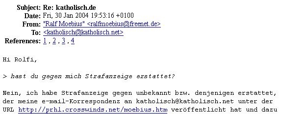 mail von Möbius an den Unbekannten