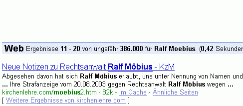 Ralf Moebius bei Google