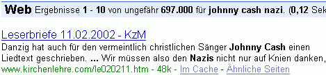 johnny cash nazi bei G.