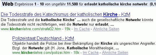 erlaubt katholische kirche notwehr bei G.