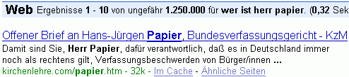 wer ist herr papier bei G.