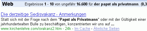 der papst als privatmann bei G.