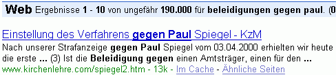 beleidigungen gegen paul bei G.