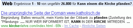 Kann einem die Kirche pfnden? bei
          G.